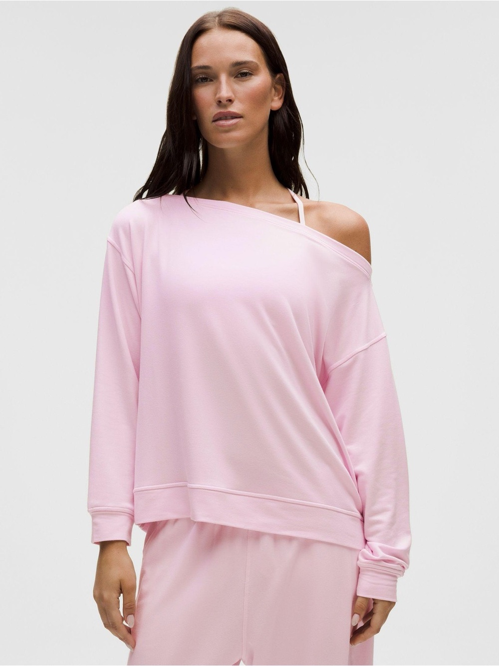 Lululemon BeCalm Oversized Boatneck Long-Sleeve Light pink size medium new